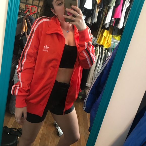 adidas Jackets & Blazers - Adidas | Trefoil Orange Track Zip Up Jacket